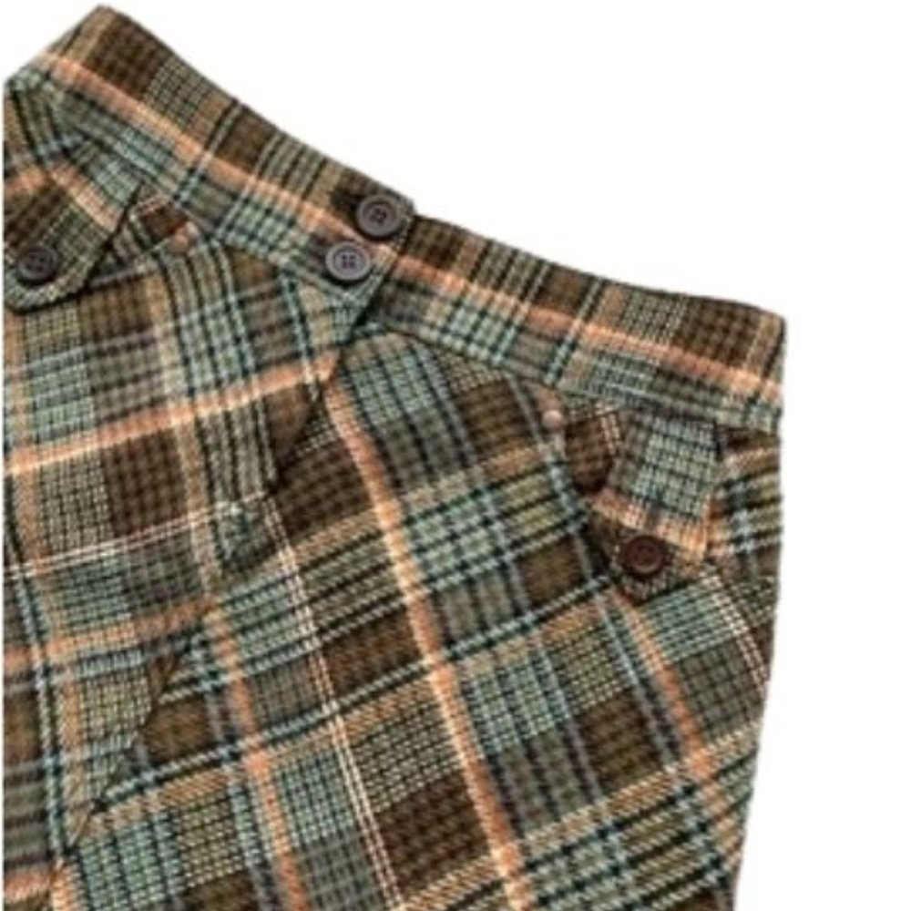 H&M Plaid A-Line Wool Blend  Skirt with Pockets